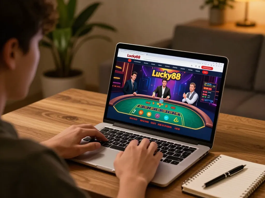 Engaging online session at Lucky88 showcasing promotions and live dealer excitement.