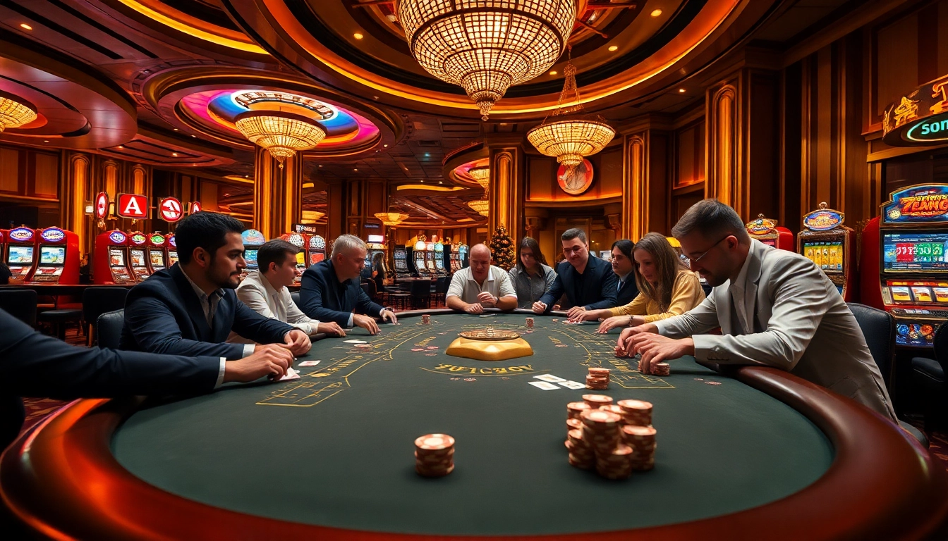 Experience thrilling gambling at 7mcn with players enjoying an intense poker game.