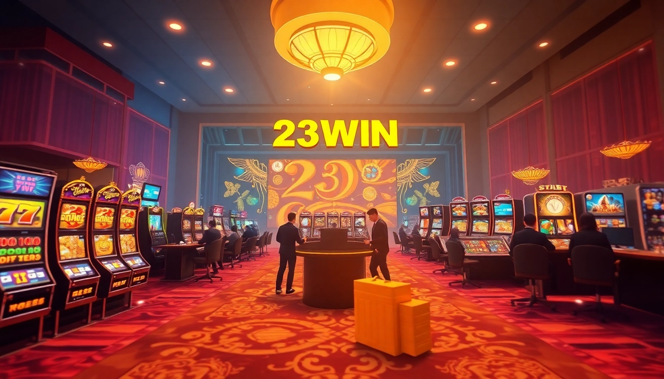 Experience the excitement of the Trang Chủ 23WIN online casino interface featuring various games and player interactions.