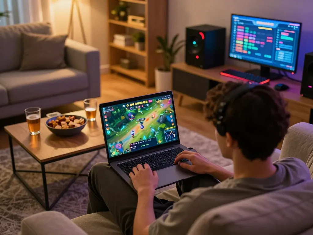 Engaging in a strategic online session of 68 Game Bài from the comfort of home, showcasing dynamic gameplay.