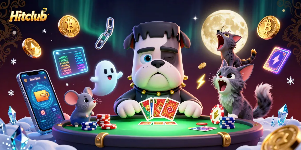 Engage in thrills at Hitclub, a vibrant casino with animated monsters and crypto elements.