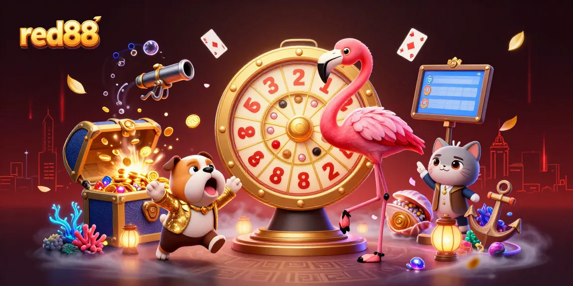 Experience thrilling jackpots with red88 at an animated casino scene full of excitement.