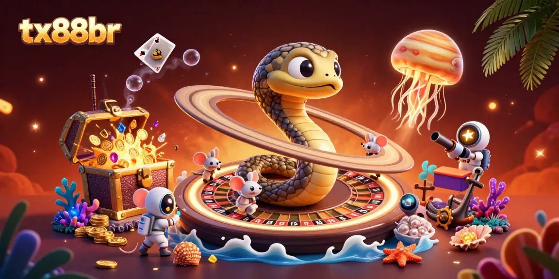 Win at tx88br with a thrilling roulette experience, featuring cosmic characters and vibrant casino elements.