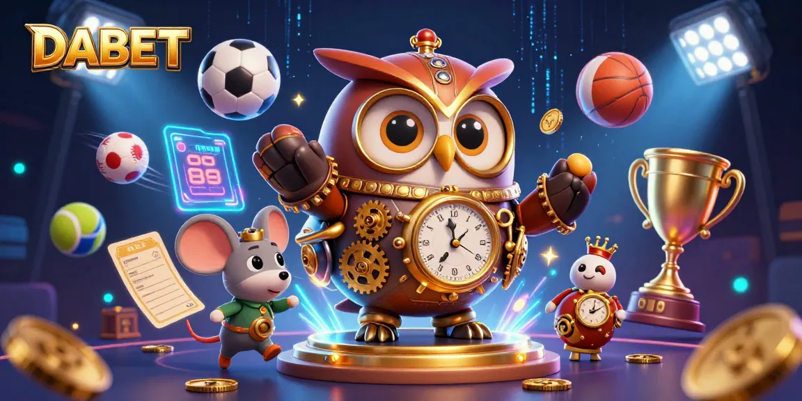DABET gaming scene showcases the excitement of casino gaming with 3D characters and vibrant sports elements.