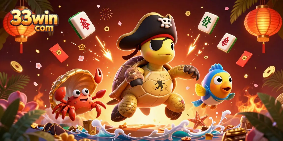 Experience thrilling gaming at 33win com with vibrant visuals of animated characters and casino elements.