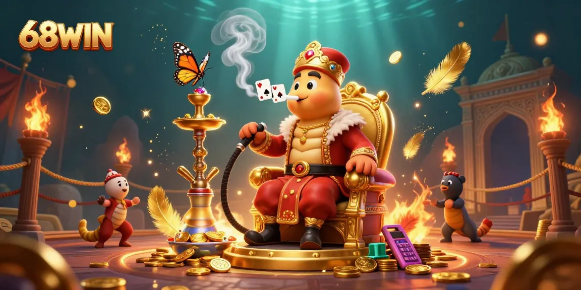 Experience the vibrant world of 68WIN as representatives showcase high-stakes poker in a magical setting.