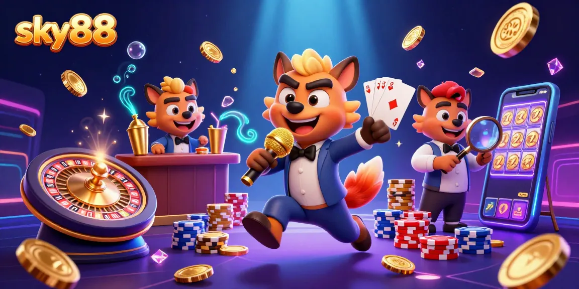 Engage in thrilling gaming experiences at sky88 with lively casino characters and dynamic elements.