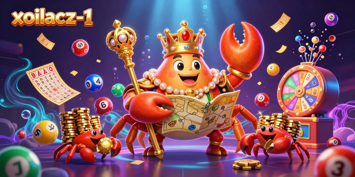 Xoilacz-1 engages players with a vibrant lottery scene featuring the crab emperor and dynamic game elements.