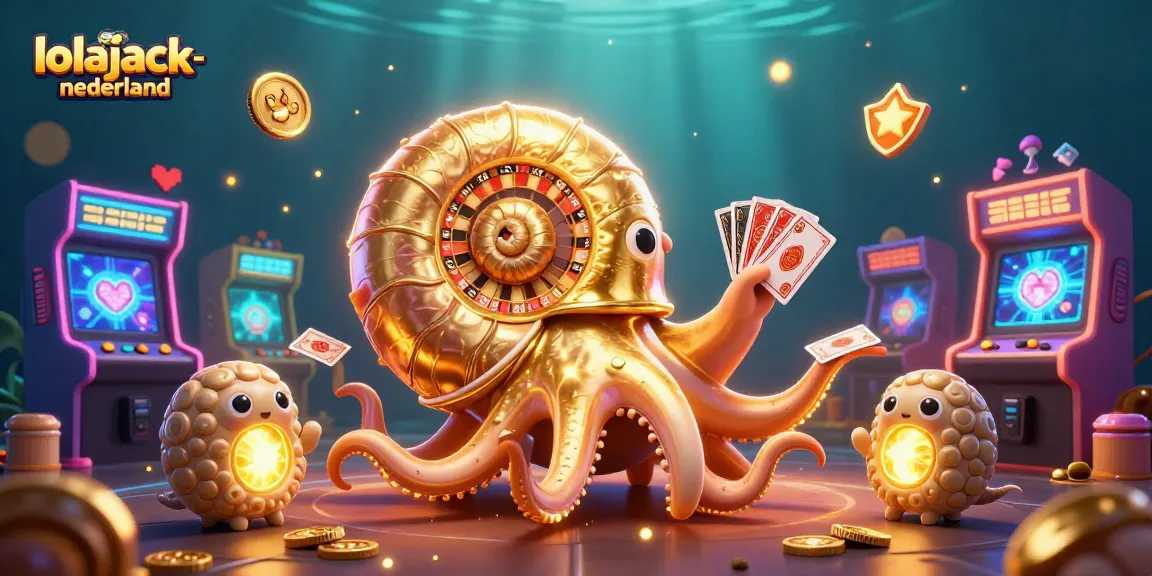 Experience excitement at lolajack-nederland with a vibrant casino-themed illustration featuring unique game elements.