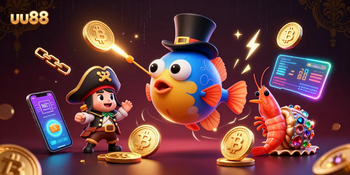 Catch exciting wins at uu88 with a vibrant underwater casino scene featuring gold coins and crypto elements.