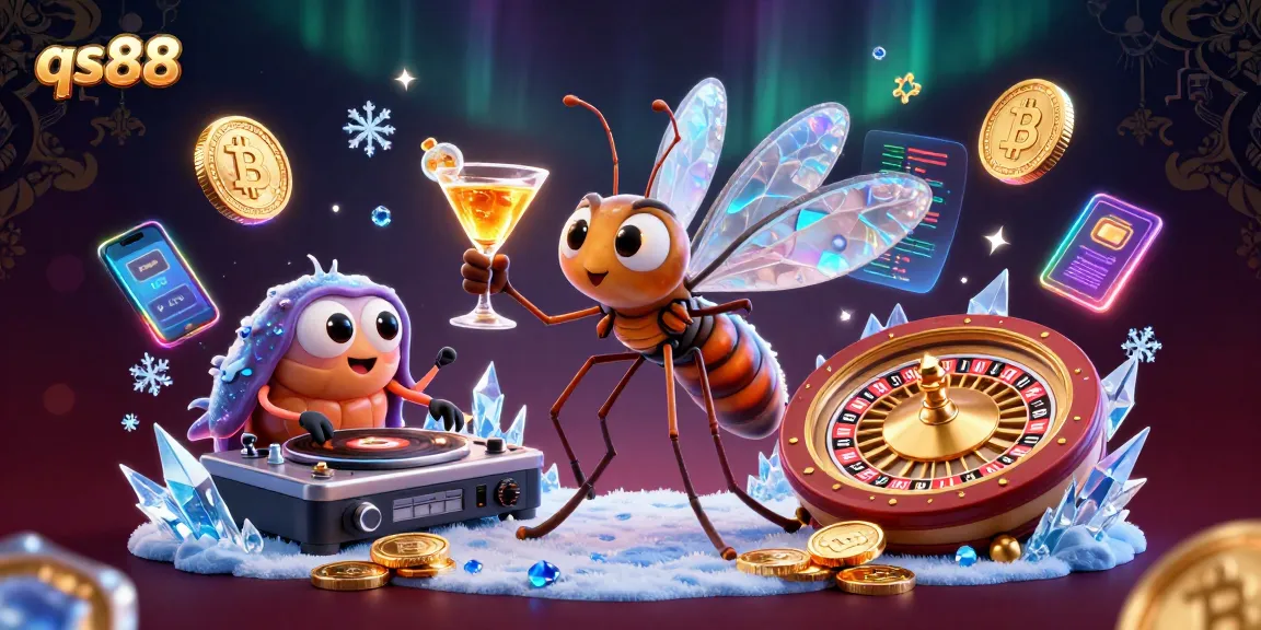 Engage with the vibrant qs88 casino scene featuring dynamic characters, crypto elements, and stunning casino visuals.